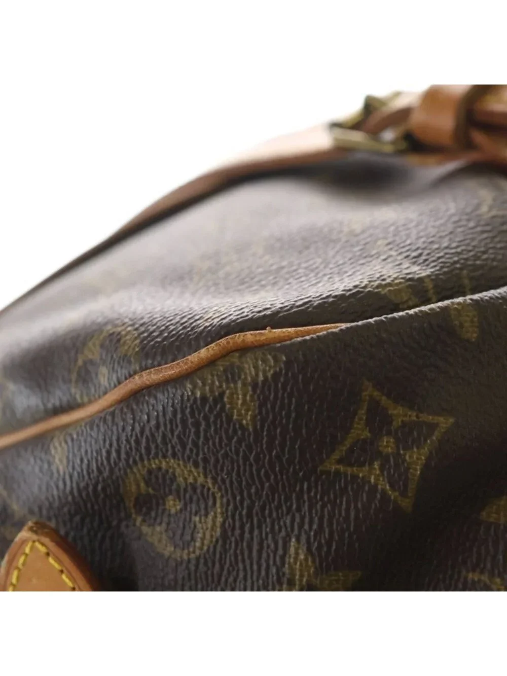 Louis Vuitton Monogram Saumur 43 Leather Shoulder Bag Brown
